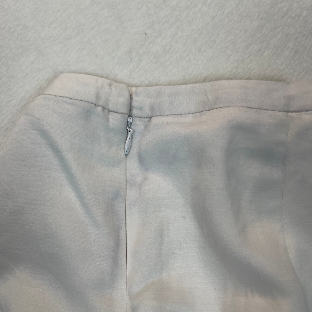 J.Crew White Linen Cotton Pleated Mini Skirt Sz 4 Academia Tennis Preppy School - Picture 7 of 8